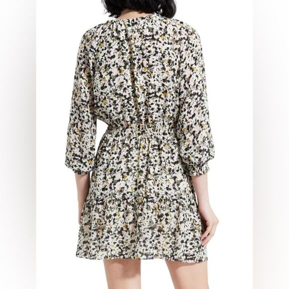 NWOT THEORY Gathered Shirt Dress in Floral Silk Crepe Small - Picture 2 of 9